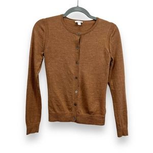 GAP 100% Extra Fine Merino Wool Cardigan Camel Brown Size Small